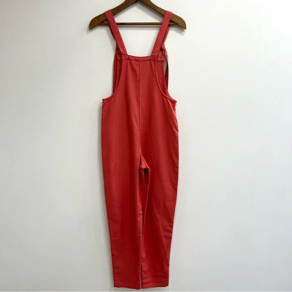 Lucy & Yak Orange Dungarees Bib Overalls Organic Cotton Women’s Size 2 - Picture 4 of 10